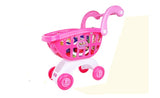 Zabavna igračka 2 u 1 - dječja kolica za kupovinu i košara s različitim igračkama voća i povrća,