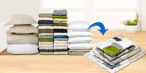 Tri vakum vreće s pumpom, za odjeću, posteljinu i jastuke, smanjuju volumen do 80%