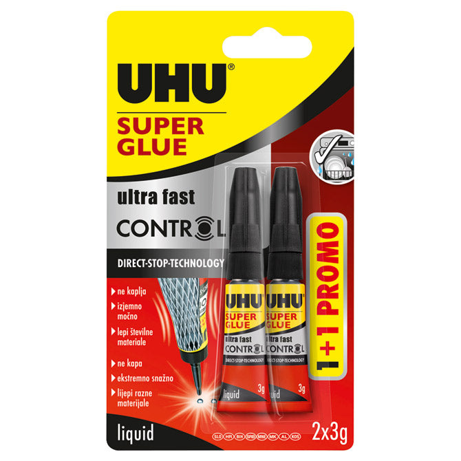 LEPILO TRENUTNO 3G PLUS 1GRATIS SUPER LEPILO(CIANOAKRILAT) UHU L0182000 BLISTER