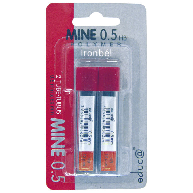 MINE 0,5MM HB POLYMER PK2 EDUCA BLISTER