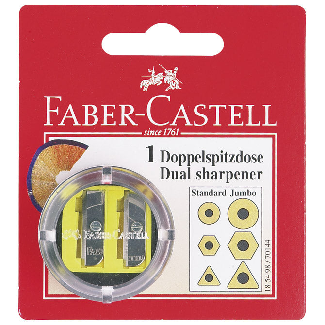 ŠILJILO PVC S PVC KUTIJOM 2RUPE OKRUGLO FABER CASTELL 185498 BLISTER