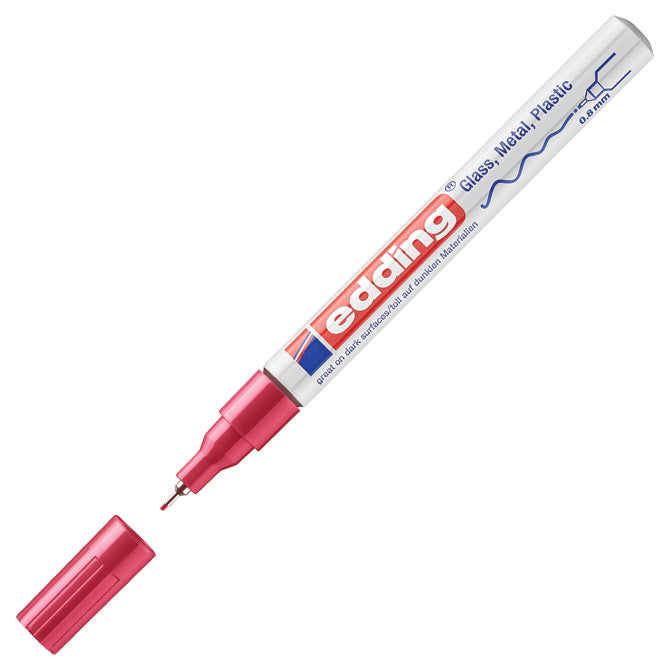 Marker permanentni lakirajući 0,8mm edding 780 crveni