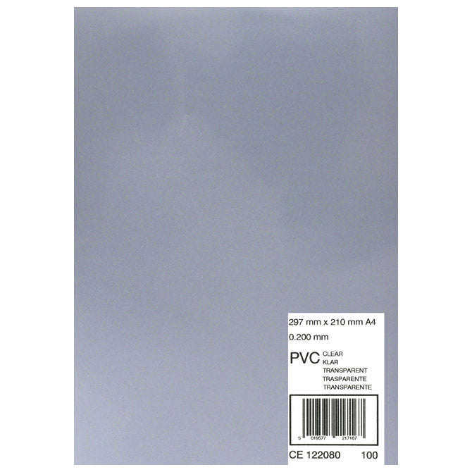 Korice za spiralni uvez 200my pvc a4 pk100 gbc ce012080e prozirne