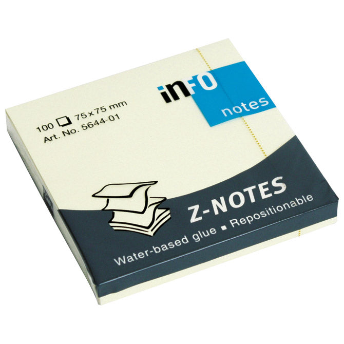 SAMOLEPILNI BLOK "Z" 75X75MM 100L GLOBAL NOTES 5644-01 RUMENI