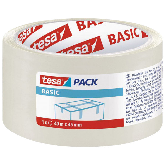 Lepilni trak 45mm/40m akrilni hot melt basic tesa 58574 prozoren