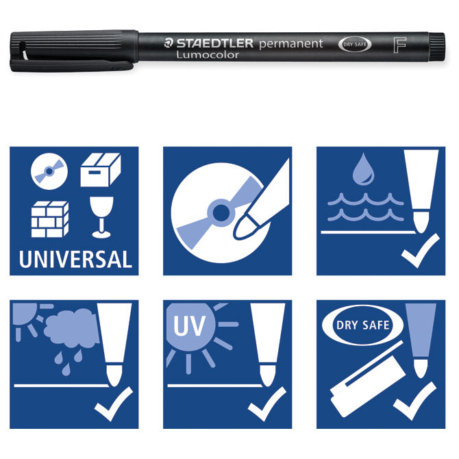 PERMANENTNI OZNAČEVALEC 0,6 MM RECIKLIRANI LUMOCOLOR STAEDTLER 318-3 MODRI
