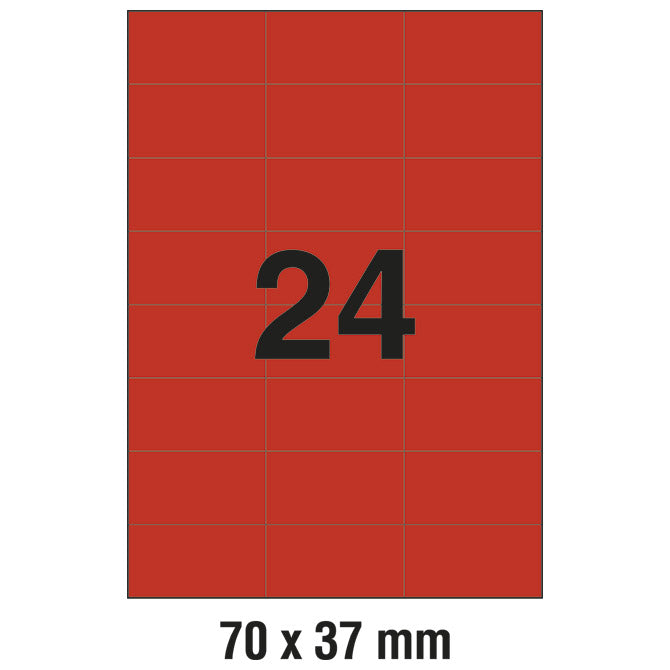 ETIKETE ILK  70X37MM PK100L ZWECKFORM 3448 CRVENE