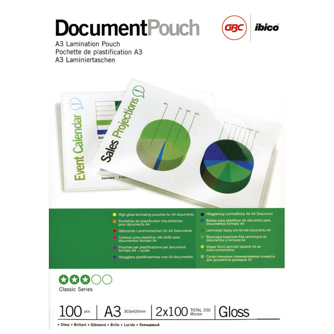 FOLIJA ZA PLASTIFICIRANJE 100MY A3 SJAJNA PK100 GBC 3740307