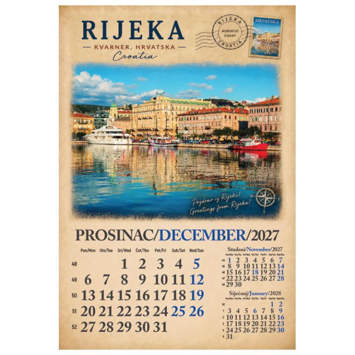 KALENDAR "RAZGLEDNICE HRVATSKE 2027" 13 LISTOVA SPIRALA