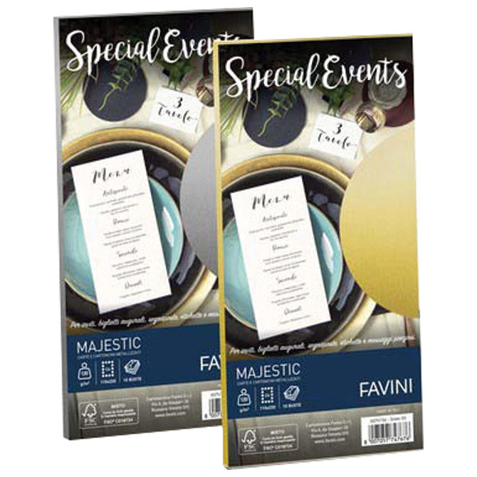 Kuverte special events 11x22cm 120g pk10 favini srebrne