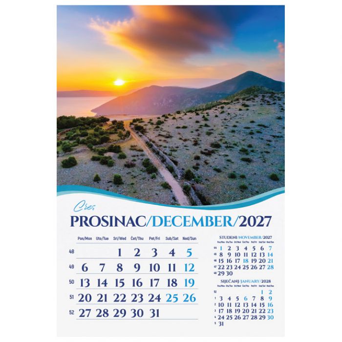 KALENDAR "BISERI JADRANA 2027" 13 LISTOVA, SPIRALA