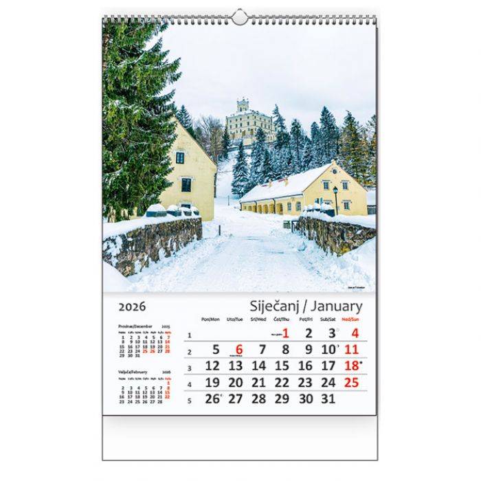 KALENDAR "HRVATSKA 2027" 13 LISTOVA, SPIRALA KAL.
