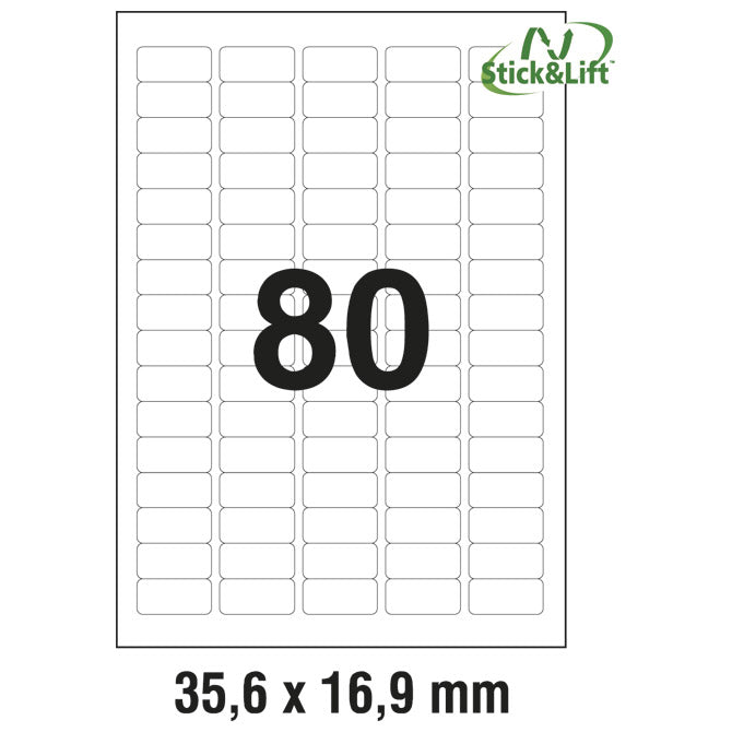 NALEPKE ILK 35,6X16,9MM ODLEPLJIVE PK25L ZWECKFORM L4732REV-25
