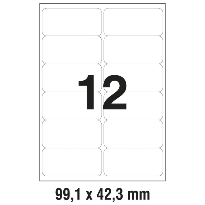 ETIKETE LK  99,1X42,3MM POLYESTER PK25L ZWECKFORM 4772-25 PROZIRNE