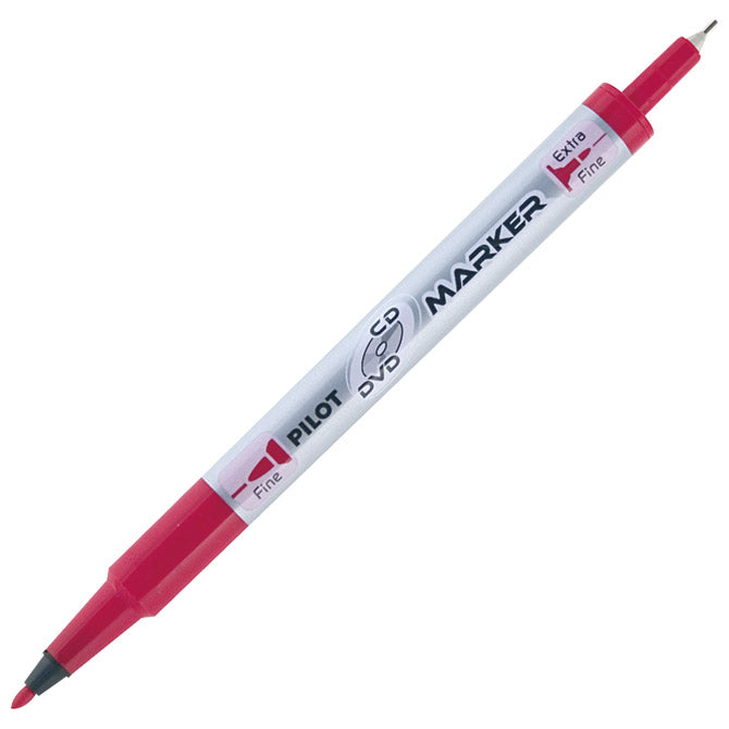 Marker za cd/dvd permanentni obojestranski 0,4-0,7mm twin marker pilot sca-tmcd-r rdeč