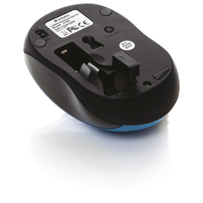 MIŠ USB 3GUMBI OPTIČNI BREZŽIČNI VERBATIM 49044 MODRI BLISTER