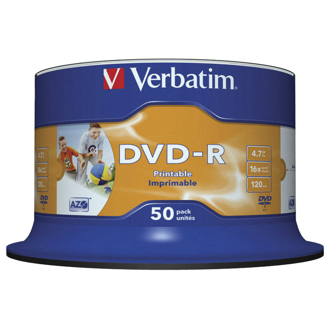 DVD-R 4,7/120 16X SPINDL TISKALNI PK50 VERBATIM 43533