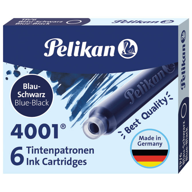 Tinta za nalivpero patrone pk6 4001 pelikan 301184 plavo/crna
