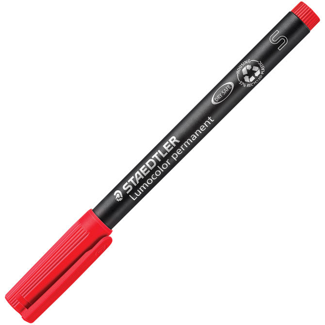 MARKER PERMANENTNI 0,4MM RECIKLIRANI LUMOCOLOR STAEDTLER 313-2 CRVENI