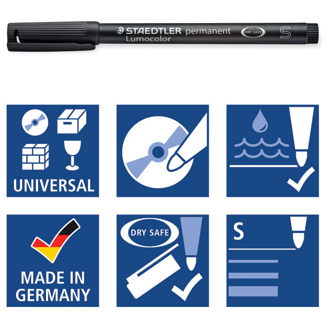 Marker permanentni 0,4mm reciklirani Lumocolor Staedtler 313-9 crni