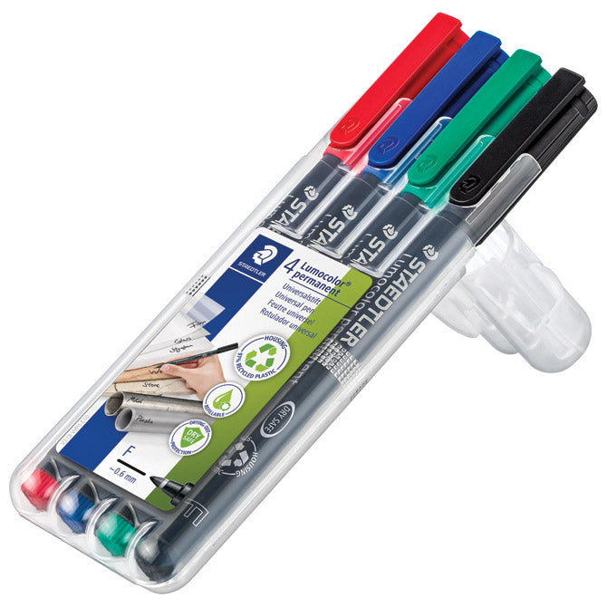 MARKER PERMANENTNI 0,6MM PK4 RECIKLIRANI LUMOCOLOR STAEDTLER 318 WP4