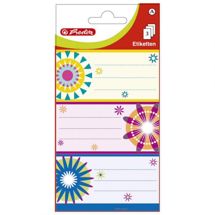 ETIKETE ŠKOLSKE PAPIR CVJETOVI HERLITZ 830307 BLISTER * DO ISTEKA ZALIHA