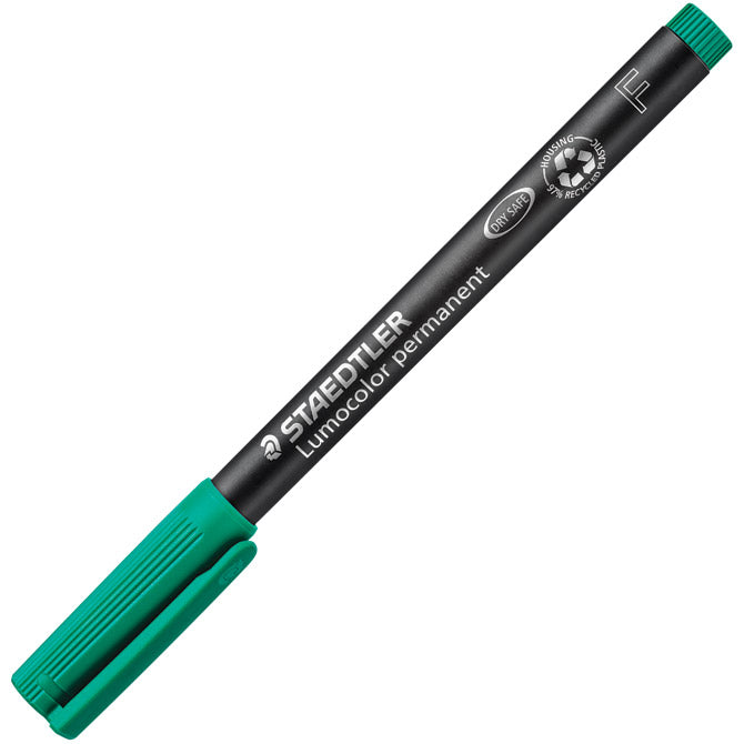 MARKER PERMANENTNI 0,6MM RECIKLIRANI LUMOCOLOR STAEDTLER 318-5 ZELENI