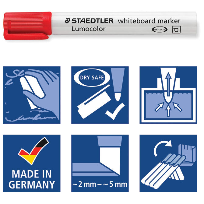 MARKER ZA BIJELU PLOČU 2-5MM RECIKLIRANI LUMOCOLOR STAEDTLER 351 B-2 CRVENI