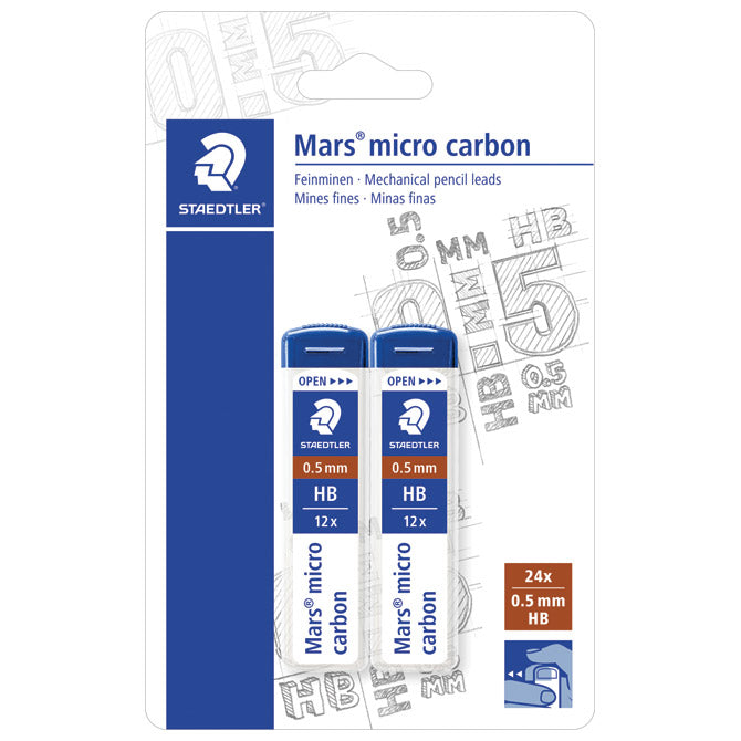 MINE 0,5MM HB PK2 MARS MICRO CARBON STAEDTLER 2505HBBK2D BLISTER