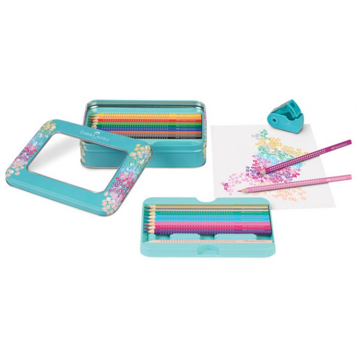 BOJE DRVENE  20BOJA SPARKLE PLUS ŠILJILO SLEEVE MINI METALNA KUTIJA FABER-CASTELL 201641