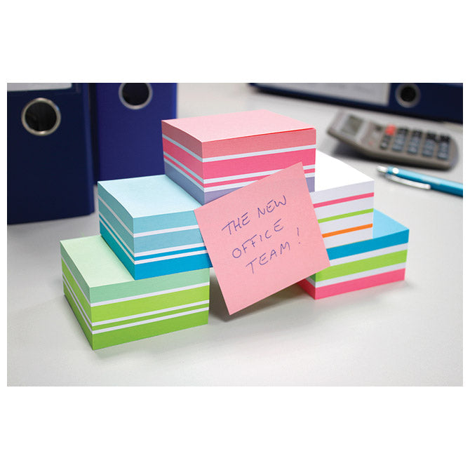 Samolepilni blok kocka 75x75mm 400l global notes 5654-70 sortirano