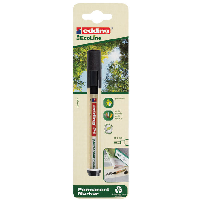Marker permanentni 1,5-3mm okrugli vrh ecoline edding 21 crni blister