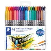 FLOMASTER 36BOJA OBOSTRANI S 2 VRHA DESIGN JOURNEY STAEDTLER 3200 TB36 BLISTER