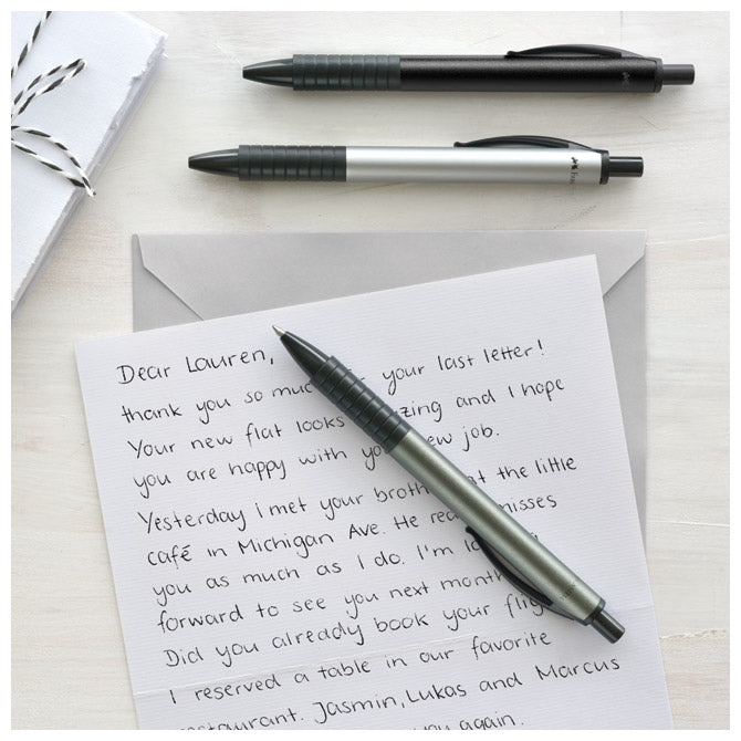 Olovka kemijska basic metal faber castell 143411 mat srebrna