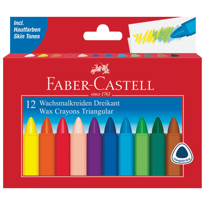 Voščenke 12 barv kartonska škatla trikotne faber castell 120010 blister