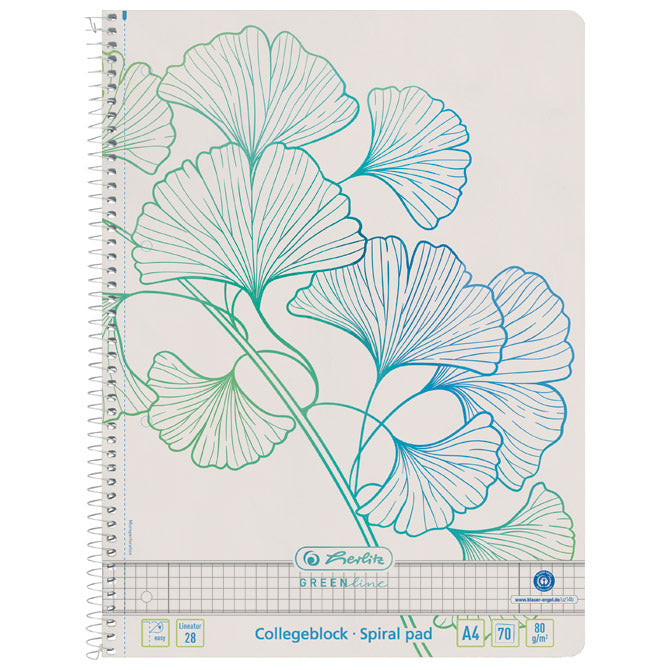 ZVEZEK A4 KOCKE 70L GREENLINE GINKGO HERLITZ 50033485