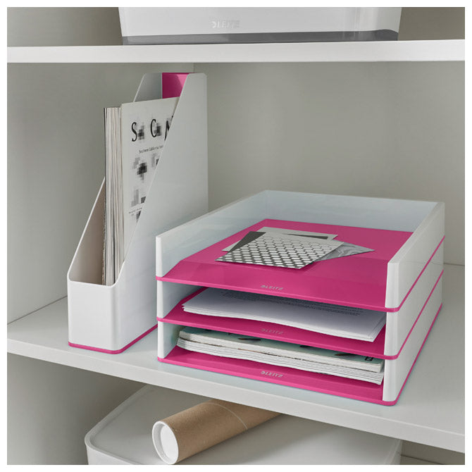 Predalnik za spise wow leitz 53611023 belo-roza