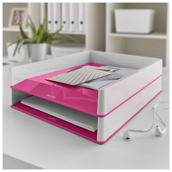 Ladica za spise wow leitz 53611023 bijelo-roza
