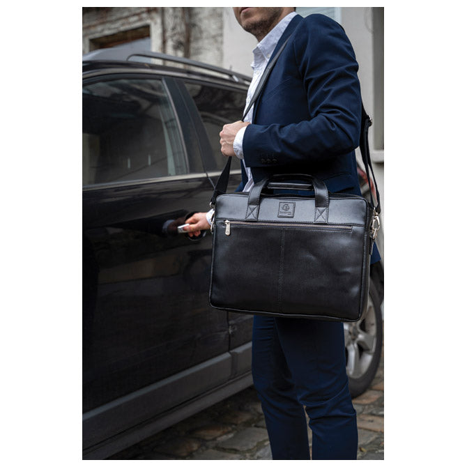 TORBA POSLOVNA ZA NOTEBOOK 15,6" KOŽNA EXACTIVE EXACOMPTA 17437E CRNA