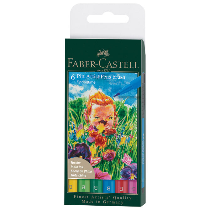 SET PITT ARTIST BRUSH B  6BOJA SPRINGTIME FABER-CASTELL 167177 BLISTER