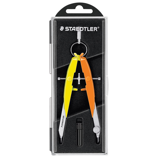 KOMPAS Z NATANČNIM NASTAVLJANJEM MARS COMFORT NEON STAEDTLER 556 00-N3 RUMENO/ORANŽNI BLISTER