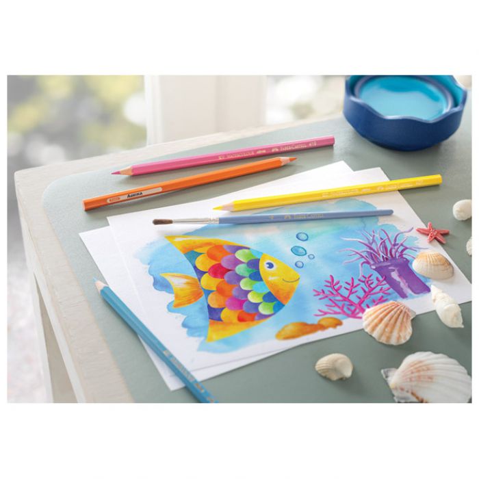 BOJE DRVENE-VODENE  48BOJA PLUS KIST PLUS ŠILJILO AQUARELL FABER CASTELL 114448 BLISTER