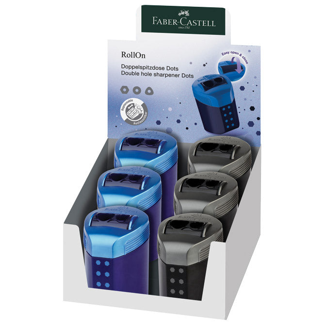 ŠILJILO PVC S PVC KUTIJOM 2RUPE ROLLON DOTS FABER CASTELL 183910 SORTIRANO