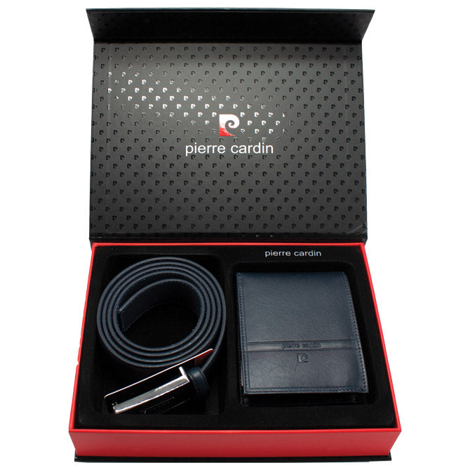 SET KOŽNI MUŠKI PIERRE CARDIN TAMNO PLAVI