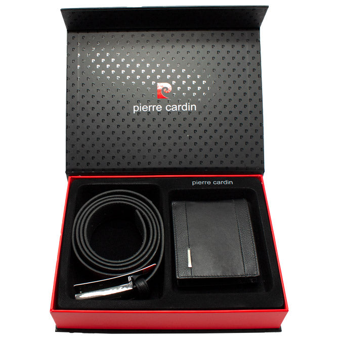 SET KOŽNI MUŠKI PIERRE CARDIN CRNI