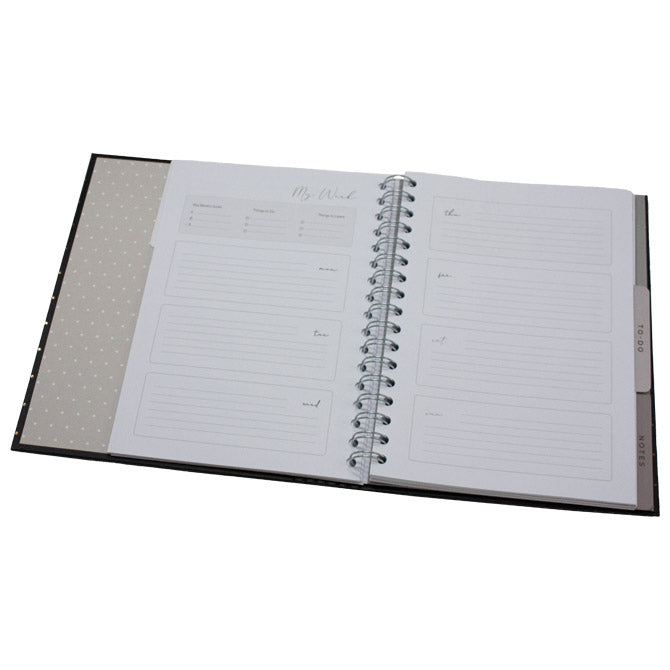 ORGANIZER 18X23CM 108L SPIRALNI S GUMICOM BLACK/GOLD MARKER 1791
