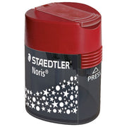 ŠILJILO METALNO S PVC KUTIJOM 2RUPE "NORIS" STAEDTLER 512 188 CRVENO/SIVO