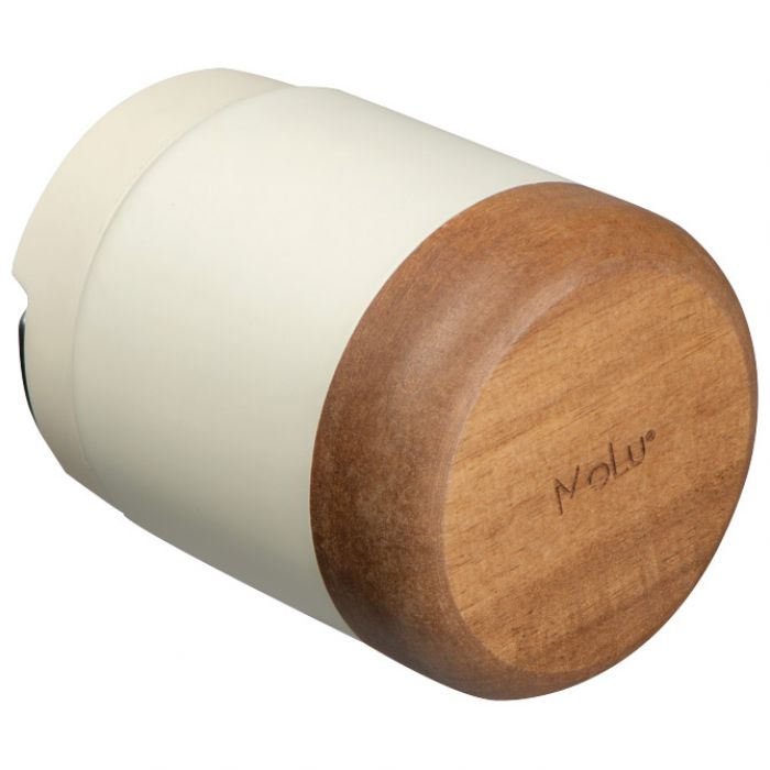 POSUDA TERMO MOLU PORTO CERVO 3983 METALNA S DRVENIM PODNOŽJEM 400ML BIJELA