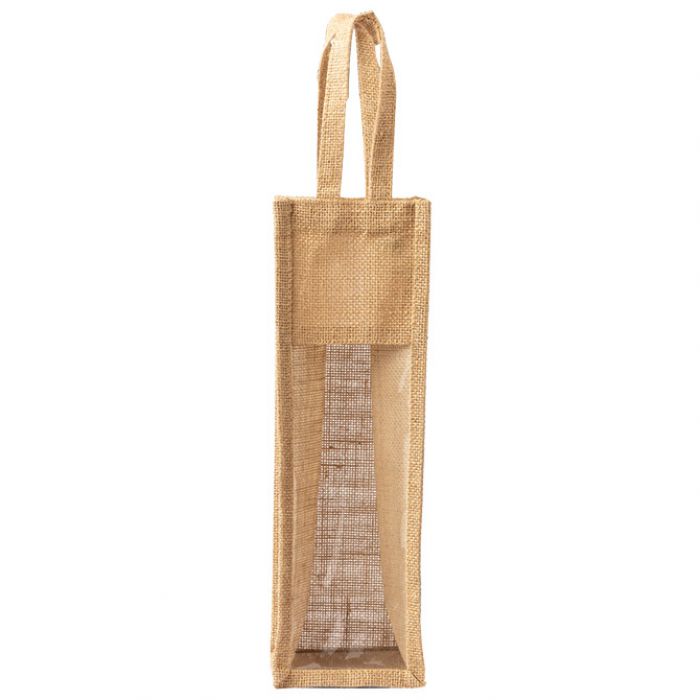 VREĆICE ZA VINO JUTA 10.5X35.5X10CM MAKITO 3480 S PROZORČIĆEM