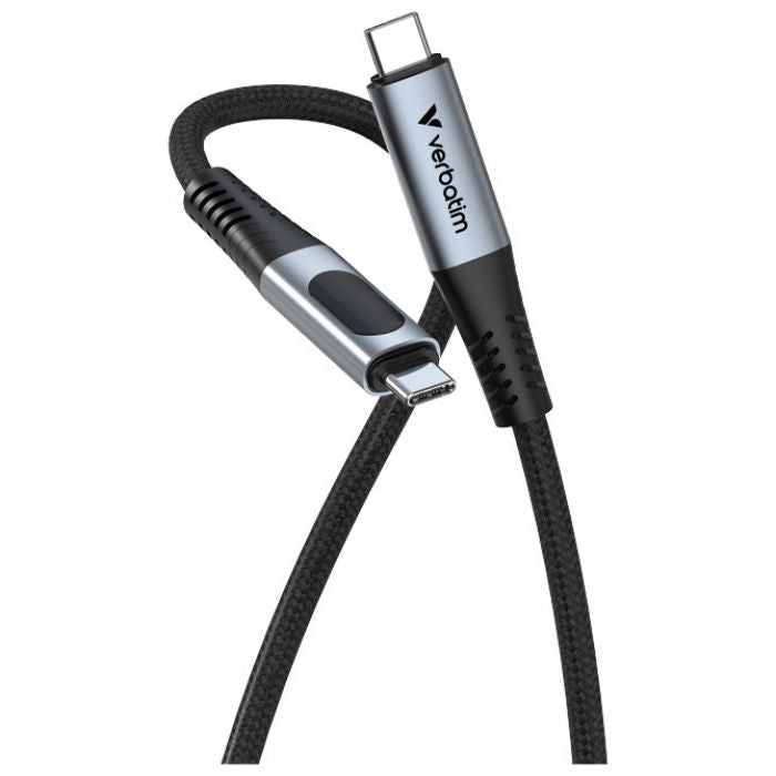 KABEL MAGNETSKI S ZASLONOM USB-C NA USB-C 100W 120 CM VERBATIM 31848 CRNI